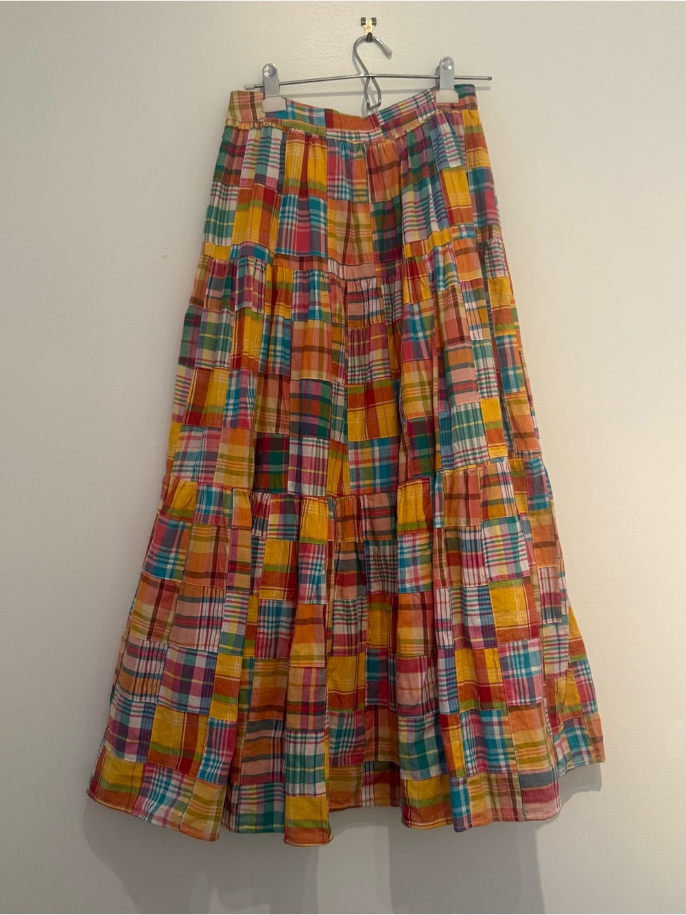 STAUD Multi-Color Plaid Tiered Maxi Skirt - Picture 2 of 5